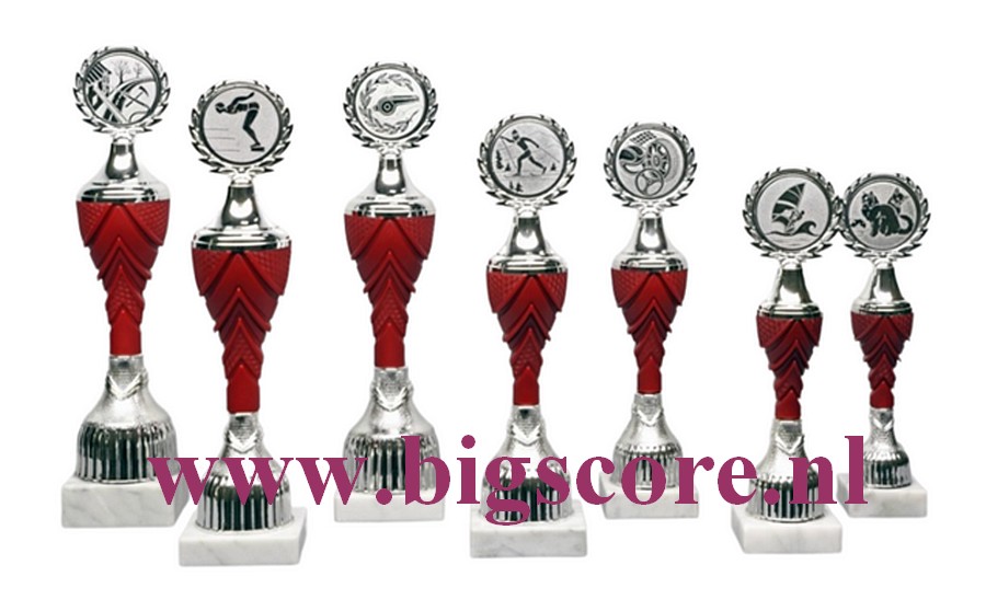 Z 624 Kunststof beker Rood-Zilver 7 Delig